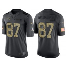 New England Patriots #87 Rob Gronkowski Anthracite 2016 Salute to Service Limited Jersey