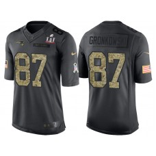 New England Patriots #87 Rob Gronkowski Anthracite Super Bowl LI Champions Salute to Service Limited Jersey