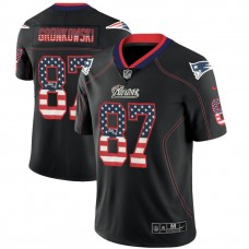 New England Patriots #87 Rob Gronkowski Black 2018 USA Flag Fashion Color Rush Limited Jersey