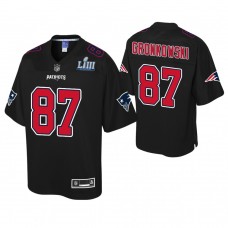 New England Patriots #87 Rob Gronkowski Black Super Bowl LIII Champions Fashion Jersey