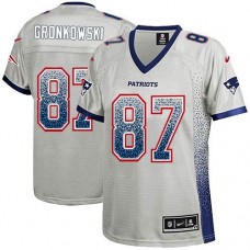 New England Patriots #87 Rob Gronkowski Grey Drift Fashion Jersey