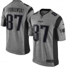 New England Patriots #87 Rob Gronkowski Gridiron Gray Limited Jersey