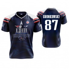 New England Patriots #87 Rob Gronkowski Navy Super Bowl LIII Champions Commemorative Jersey