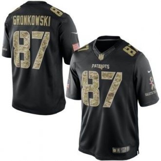 New England Patriots #87 Rob Gronkowski Nike Black Salute To Service Jersey
