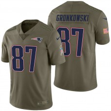 New England Patriots #87 Rob Gronkowski Olive 2017 Salute to Service Limited Jersey