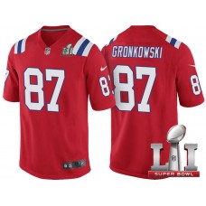 New England Patriots #87 Rob Gronkowski Red Super Bowl LI Jersey