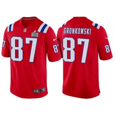 New England Patriots #87 Rob Gronkowski Red Super Bowl LII Bound Game Jersey