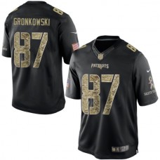 New England Patriots #87 Rob Gronkowski Salute To Service Black Jersey