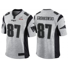 New England Patriots #87 Rob Gronkowski Super Bowl LI Champions Gridiron Gray II Limited Jersey