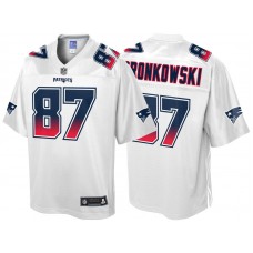 New England Patriots #87 Rob Gronkowski White Fade Fashion Jersey