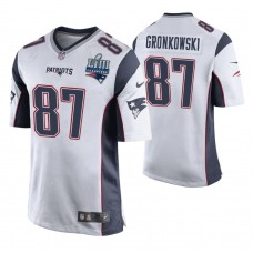 New England Patriots #87 Rob Gronkowski White Super Bowl LIII Champions Jersey