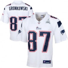 New England Patriots #87 Rob Gronkowski White Super Bowl XLVI Jersey