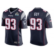 New England Patriots #93 Lawrence Guy Navy Super Bowl LII Bound Game Jersey