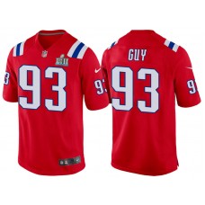 New England Patriots #93 Lawrence Guy Red Super Bowl LII Bound Game Jersey