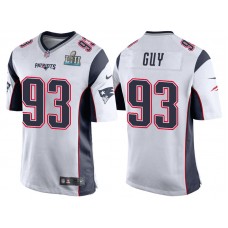 New England Patriots #93 Lawrence Guy White Super Bowl LII Bound Game Jersey