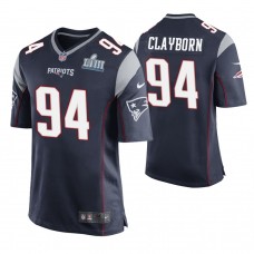 New England Patriots #94 Adrian Clayborn Navy Super Bowl LIII Game Jersey