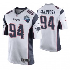 New England Patriots #94 Adrian Clayborn White Super Bowl LIII Champions Jersey