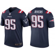 New England Patriots #95 Derek Rivers Navy Color Rush Legend Jersey