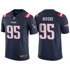New England Patriots #95 Derek Rivers Navy Vapor Untouchable Color Rush Limited Jersey