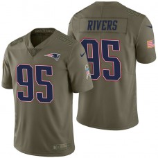 New England Patriots #95 Derek Rivers Olive 2017 Salute to Service Limited Jersey