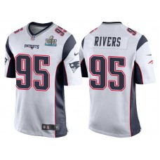 New England Patriots #95 Derek Rivers White Super Bowl LII Bound Game Jersey