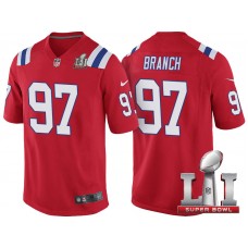 New England Patriots #97 Alan Branch Red Super Bowl LI Jersey