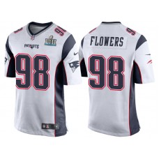 New England Patriots #98 Trey Flowers White Super Bowl LII Bound Game Jersey