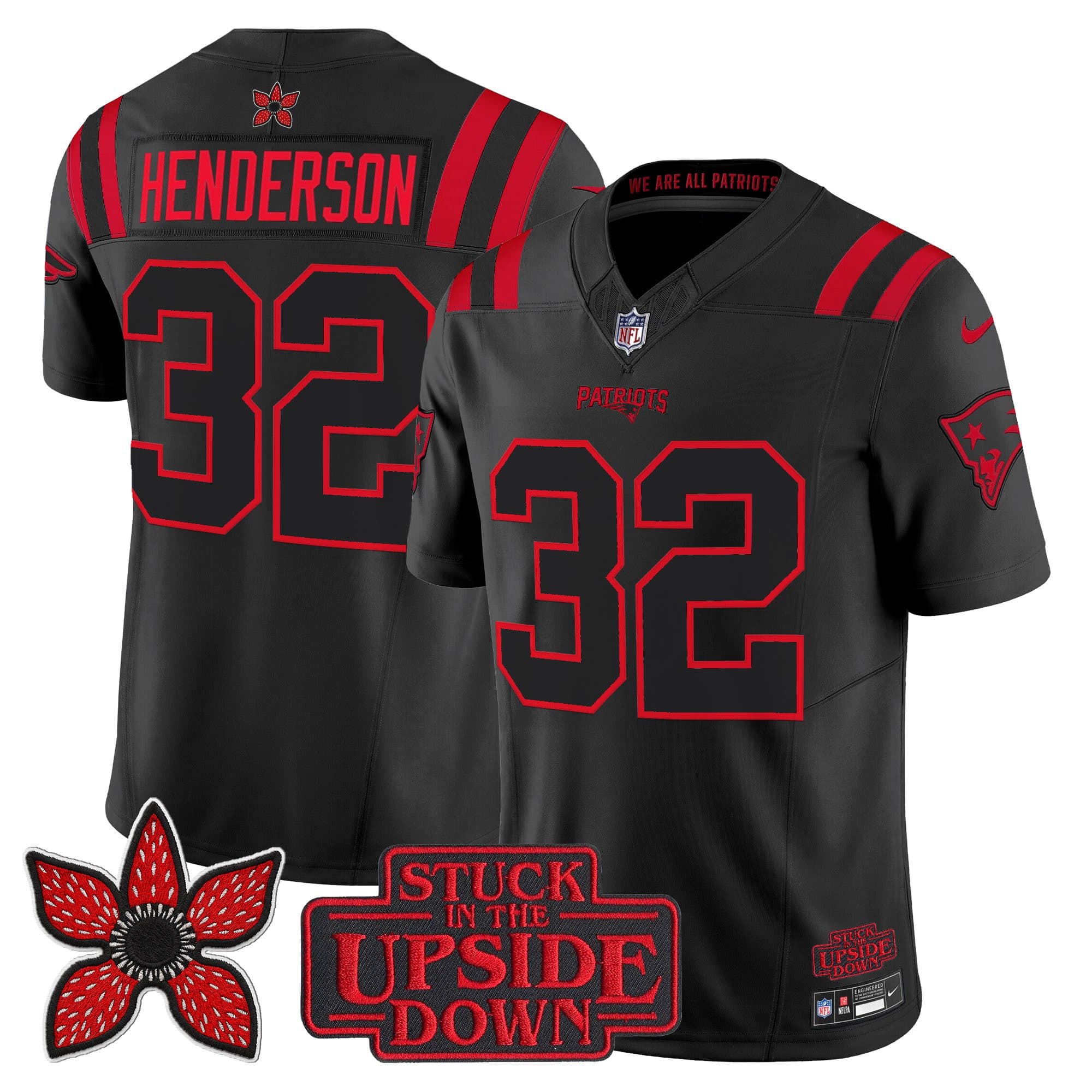 New England Patriots ‘Stranger Things Edition’ Vapor Limited Jersey – All Stitched TreVeyon Henderson