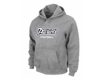 New England Patriots Authentic font Pullover Hoodie Grey