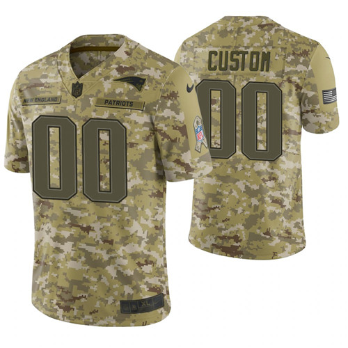 New England Patriots Custom Camo 2018 Salute to Service Limited Jersey