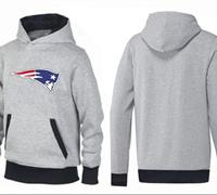 New England Patriots Logo Pullover Hoodie Grey & Black