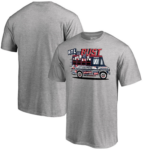 New England Patriots NFL Pro Line By Fanatics Branded Super Bowl LIII Bound ATL Or Bust T-Shirt Heather Gray