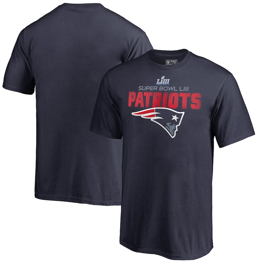 New England Patriots NFL Pro Line By Fanatics Branded Super Bowl LIII Bound Flank T-Shirt Navy