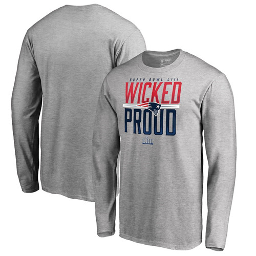 New England Patriots NFL Pro Line By Fanatics Branded Super Bowl LIII Bound Hometown Slogan Long Sleeve T-Shirt Heather Gray