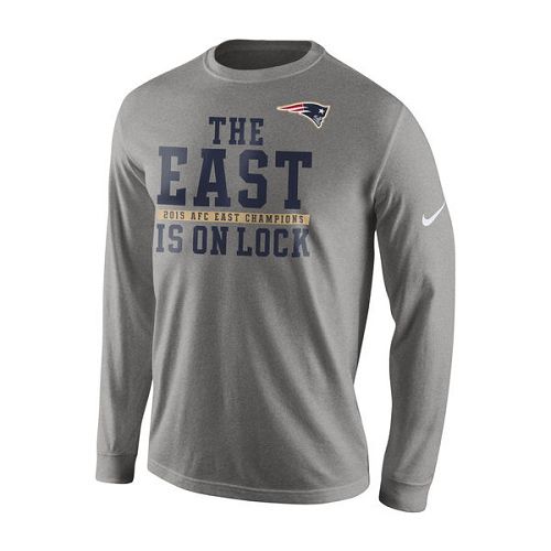 New England Patriots Nike Charcoal 2015 AFC East Division Champions Long Sleeves T-Shirt