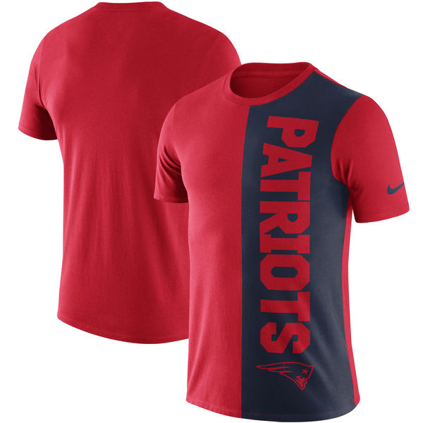 New England Patriots Nike Coin Flip Tri Blend T-Shirt Red Navy