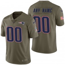 New England Patriots Olive 2017 Salute to Service Limited Customized Jersey