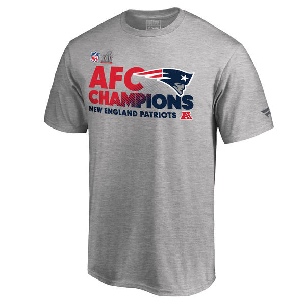 New England Patriots Pro Line By Fanatics Branded Heathered Gray 2016 AFC Conference Champions Trophy Collection Locker Room T-Shirt