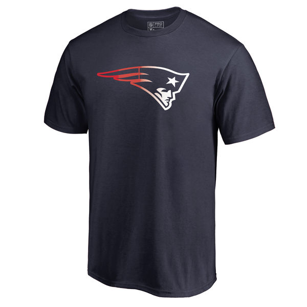 New England Patriots Pro Line By Fanatics Branded Navy Big & Tall Gradient Logo T-Shirt
