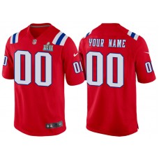 New England Patriots Red Super Bowl LII Bound Game Customized Jersey
