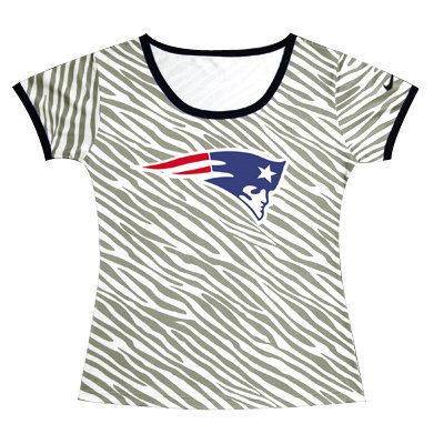New England Patriots Sideline Legend Authentic Logo women Zebra stripes T-shirt