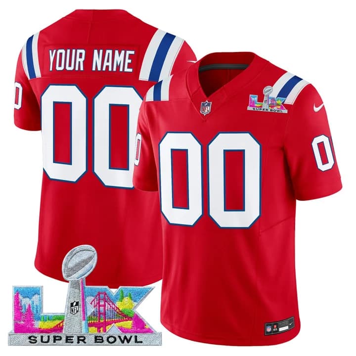 New England Patriots Super Bowl LX Vapor Limited Custom Jersey -  All   Stitched