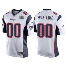 New England Patriots White Super Bowl LII Bound Game Customized Jersey