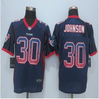 New Houston Texans #30 Kevin Johnson Navy Blue Team Color Men's Stitched NFL Elite Drift Fashion Jersey