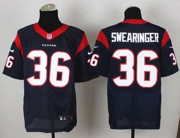 New Houston Texans #36 D.J. Swearinger Navy Blue Team Color NFL Elite Jersey