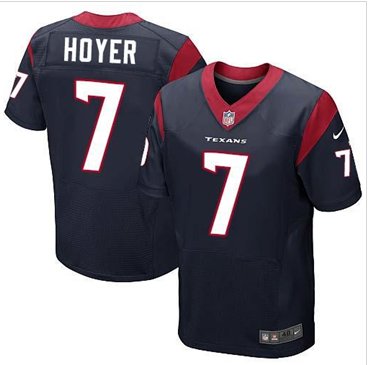New Houston Texans #7 Brian Hoyer Navy Blue Team Color Men's Stitched NFL Elite Jersey