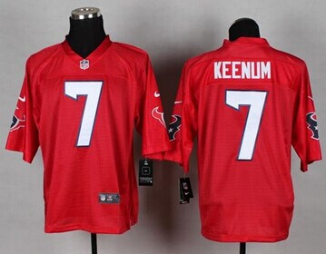 New Houston Texans #7 Case Keenum Red NFL Elite QB Practice Jersey