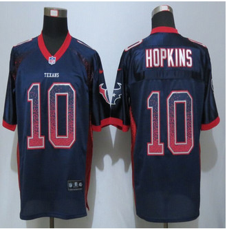 New Houston Texans 10 DeAndre Hopkins Drift Fashion Blue Elite Jerseys