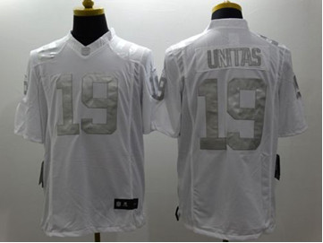 New Indianapolis Colts #19 Johnny Unitas White Men's Stitched NFL Limited Platinum Jersey