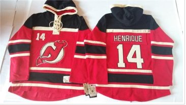 New Jersey Devils #14 Adam Henrique Red Sawyer Hooded Sweatshirt Stitched NHL jersey